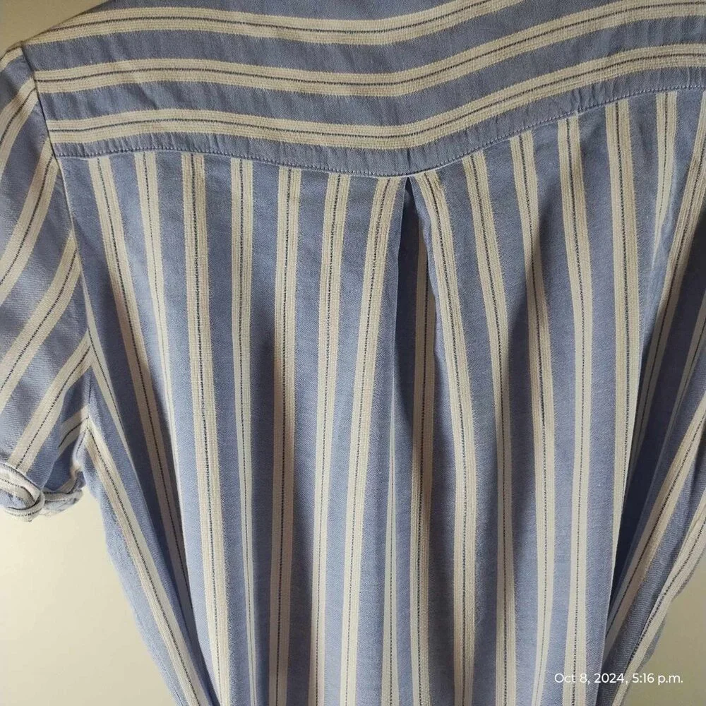 100% Rayon Shirt Dress stripe collared light so comfortable oversized Dynamite - Picture 6 of 16